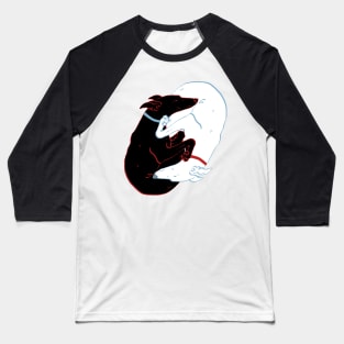 Yin Yang Greyhounds Baseball T-Shirt